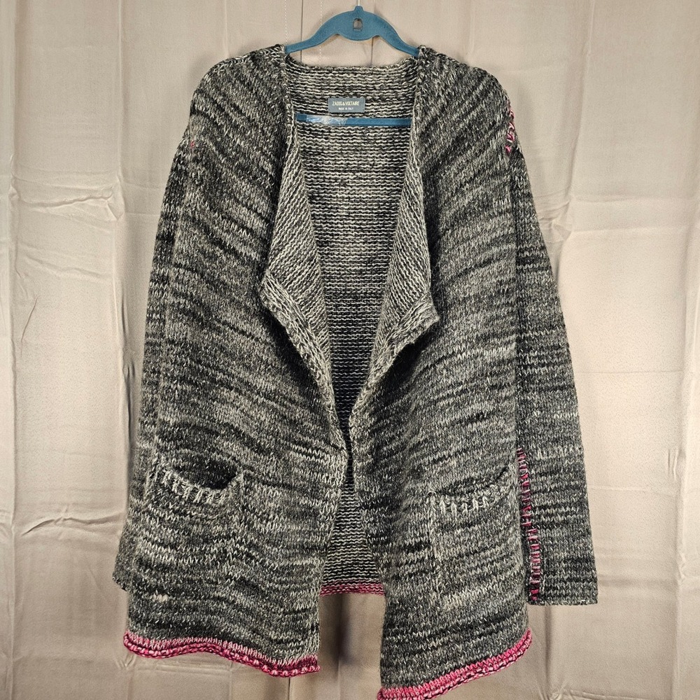 Zadig &‎ Voltaire Womens Daphnee Mix 2 Wool Alpaca Blend Cardigan Sweater Medium